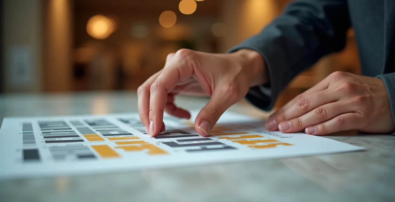 Mains analysant des patterns de données commerciales sur surface texturée